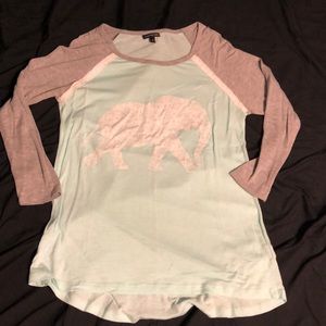 3/4 Sleeve Elephant Top